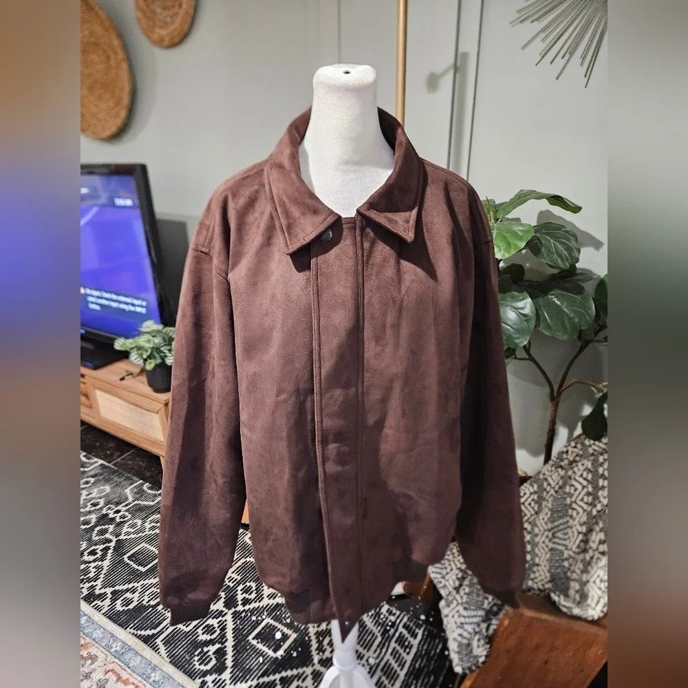 Vintage Reportage R.G.A. Italy Faux Suede Jacket – Brown. XXL